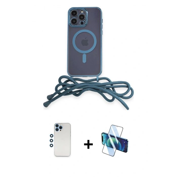 MARSİLYAN™- iPhone 12 Pro Kılıf Eksen Özel Seri - Siyah 3D Antistatik Cam Ekran Koruyucu + Shine Kamera Lens - MI