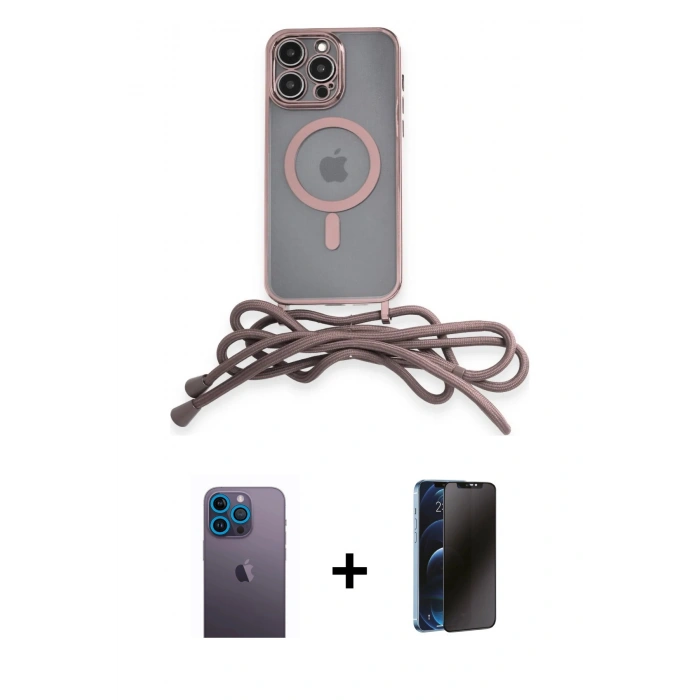 MARSİLYAN™- iPhone 12 Pro Kılıf Eksen Özel Seri - Siyah 3D Antistatik Hayalet Cam Ekran Koruyucu + Neon Fosforlu Kamera Lens - MI