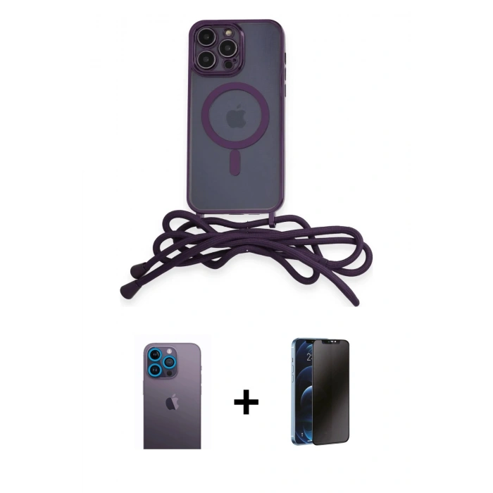 MARSİLYAN™- iPhone 12 Pro Kılıf Eksen Özel Seri - Siyah 3D Antistatik Hayalet Cam Ekran Koruyucu + Neon Fosforlu Kamera Lens - MI
