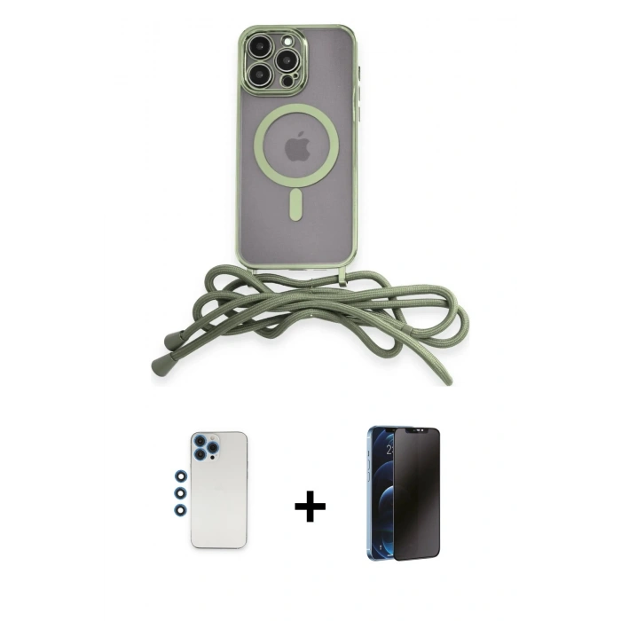 MARSİLYAN™- iPhone 12 Pro Kılıf Eksen Özel Seri - Siyah 3D Antistatik Hayalet Cam Ekran Koruyucu + Shine Kamera Lens - MI