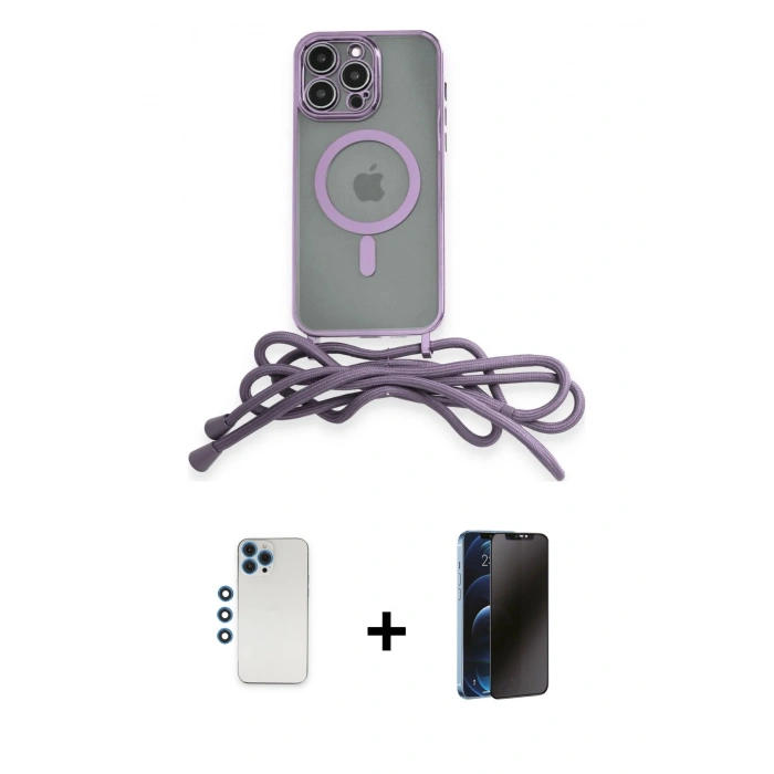 MARSİLYAN™- iPhone 12 Pro Kılıf Eksen Özel Seri - Siyah 3D Antistatik Hayalet Cam Ekran Koruyucu + Shine Kamera Lens - MI