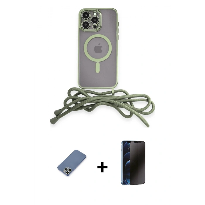 MARSİLYAN™- iPhone 12 Pro Kılıf Eksen Özel Seri - Siyah 3D Antistatik Hayalet Cam Ekran Koruyucu + Metal Kamera Lens Koruma Cam - AKYL