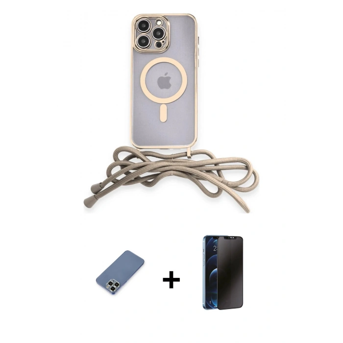MARSİLYAN™- iPhone 12 Pro Kılıf Eksen Özel Seri - Siyah 3D Antistatik Hayalet Cam Ekran Koruyucu + Metal Kamera Lens Koruma Cam - AKYL