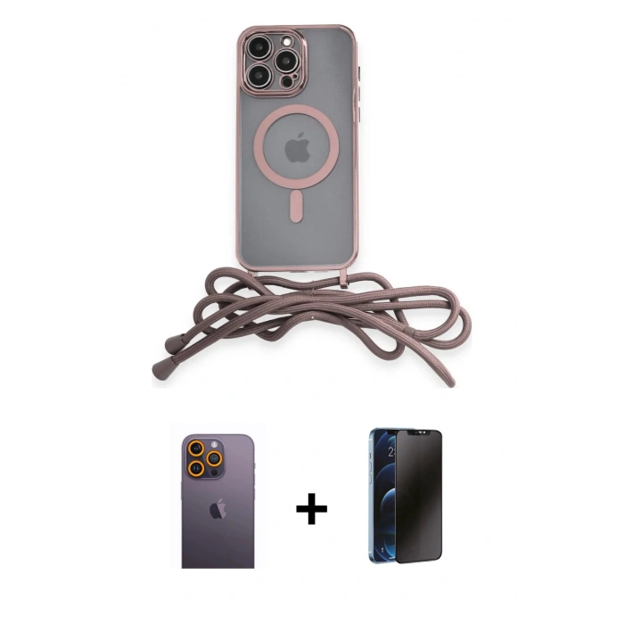 MARSİLYAN™- iPhone 12 Pro Kılıf Eksen Özel Seri - Siyah 3D Antistatik Hayalet Cam Ekran Koruyucu + Neon Fosforlu Kamera Lens - SI