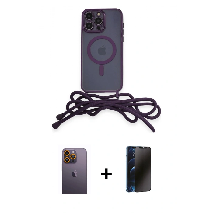 MARSİLYAN™- iPhone 12 Pro Kılıf Eksen Özel Seri - Siyah 3D Antistatik Hayalet Cam Ekran Koruyucu + Neon Fosforlu Kamera Lens - SI