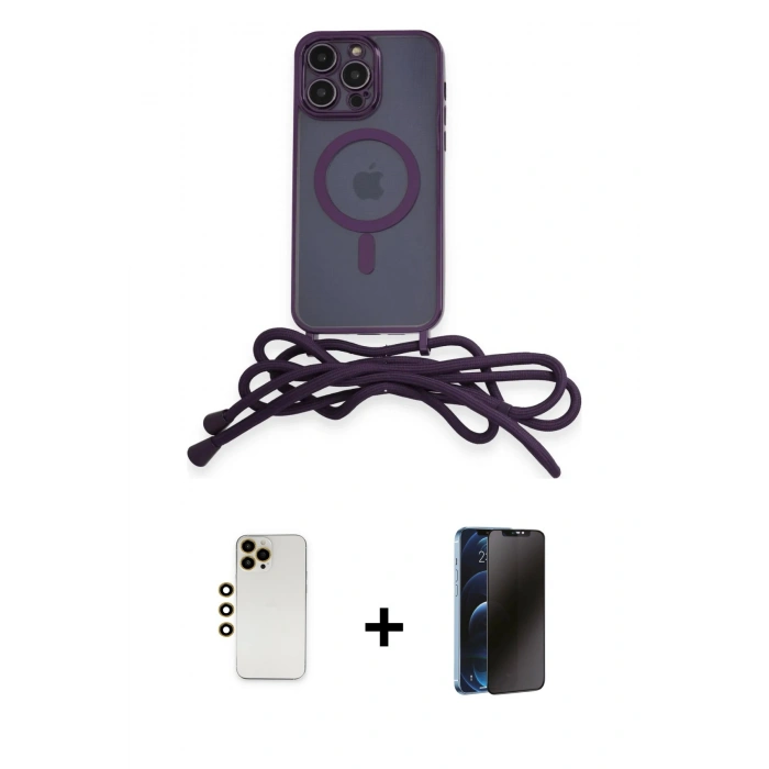 MARSİLYAN™- iPhone 12 Pro Kılıf Eksen Özel Seri - Siyah 3D Antistatik Hayalet Cam Ekran Koruyucu + Shine Kamera Lens - GD