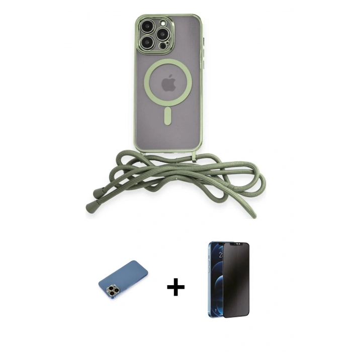 MARSİLYAN™- iPhone 12 Pro Kılıf Eksen Özel Seri - Siyah 3D Antistatik Hayalet Cam Ekran Koruyucu + Shine Kamera Lens Koruma Cam - GD