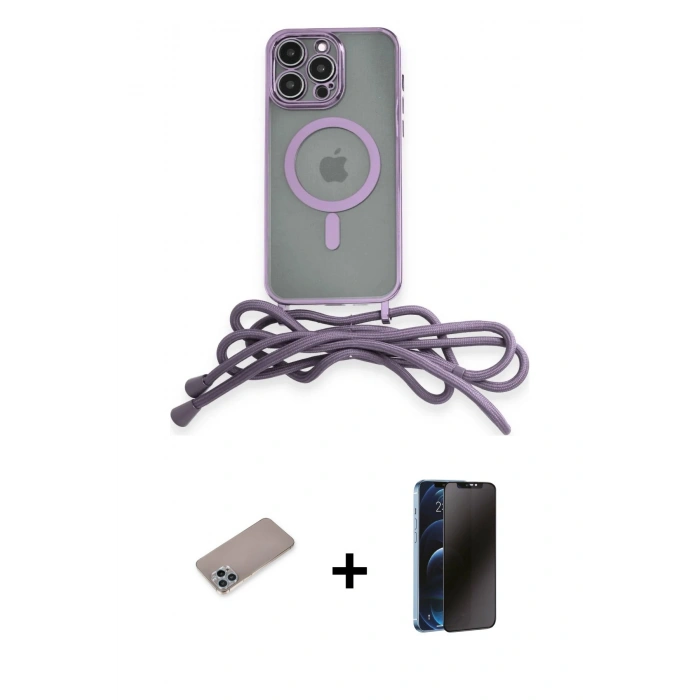 MARSİLYAN™- iPhone 12 Pro Kılıf Eksen Özel Seri - Siyah 3D Antistatik Hayalet Cam Ekran Koruyucu + Shine Kamera Lens Koruma Cam - SABE