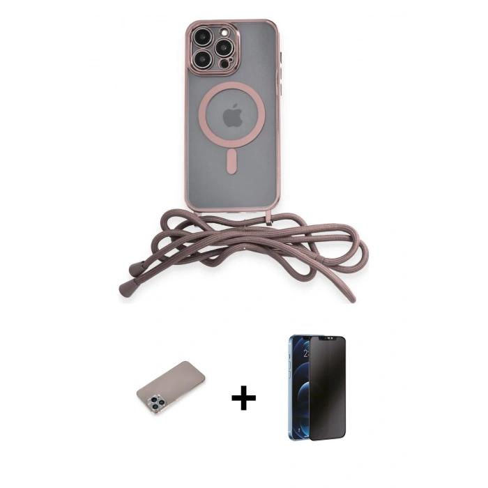MARSİLYAN™- iPhone 12 Pro Kılıf Eksen Özel Seri - Siyah 3D Antistatik Hayalet Cam Ekran Koruyucu + Shine Kamera Lens Koruma Cam - SABE