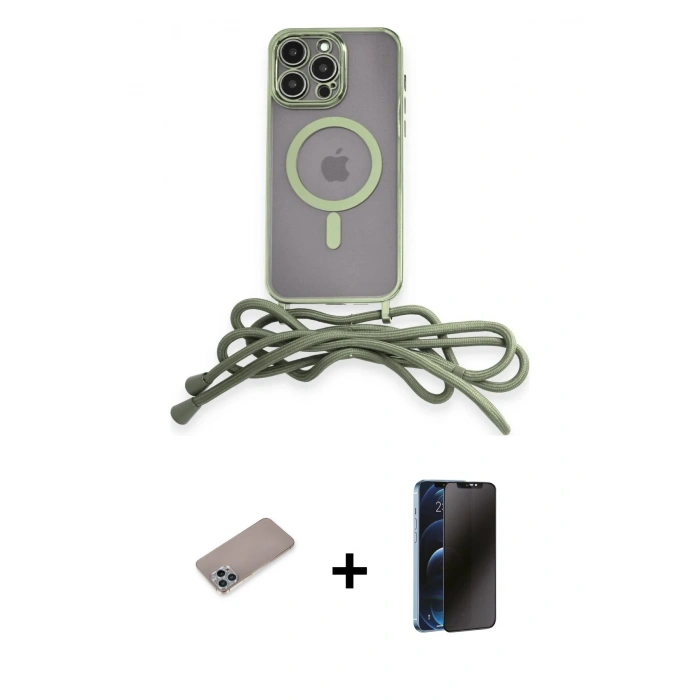 MARSİLYAN™- iPhone 12 Pro Kılıf Eksen Özel Seri - Siyah 3D Antistatik Hayalet Cam Ekran Koruyucu + Shine Kamera Lens Koruma Cam - SABE