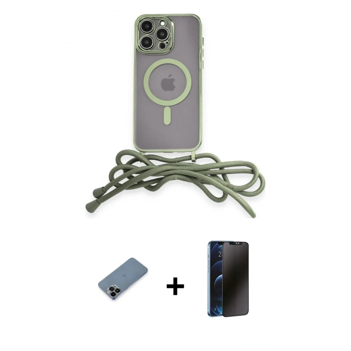 MARSİLYAN™- iPhone 12 Pro Kılıf Eksen Özel Seri - Siyah 3D Antistatik Hayalet Cam Ekran Koruyucu + Shine Kamera Lens Koruma Cam - SH