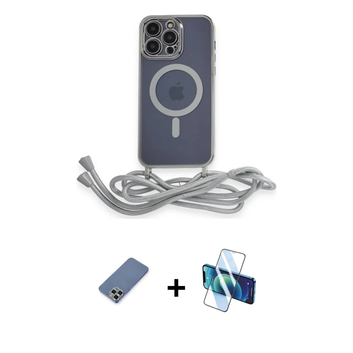 MARSİLYAN™- iPhone 12 Pro Kılıf Eksen Özel Seri - Siyah 3D Antistatik Seramik Nano Ekran Koruyucu + Metal Kamera Lens Koruma Cam - AKYL