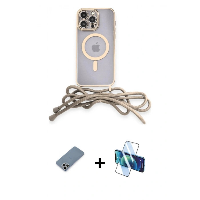MARSİLYAN™- iPhone 12 Pro Kılıf Eksen Özel Seri - Siyah 3D Antistatik Seramik Nano Ekran Koruyucu + Metal Kamera Lens Koruma Cam - GS