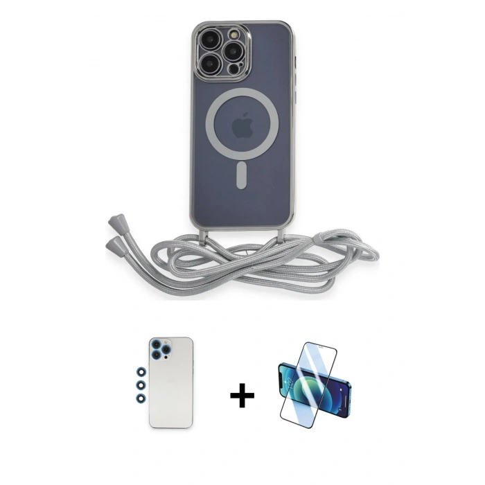 MARSİLYAN™- iPhone 12 Pro Kılıf Eksen Özel Seri - Siyah 3D Antistatik Seramik Nano Ekran Koruyucu + Mavi Shine Kamera Lens