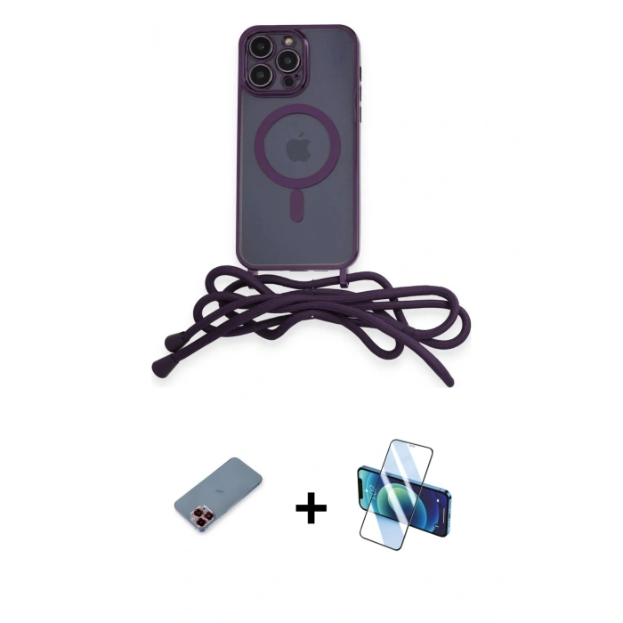 MARSİLYAN™- iPhone 12 Pro Kılıf Eksen Özel Seri - Siyah 3D Antistatik Seramik Nano Ekran Koruyucu + Metal Kamera Lens Koruma Cam - KI
