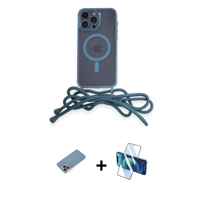 MARSİLYAN™- iPhone 12 Pro Kılıf Eksen Özel Seri - Siyah 3D Antistatik Seramik Nano Ekran Koruyucu + Shine Kamera Lens Koruma Cam - PE
