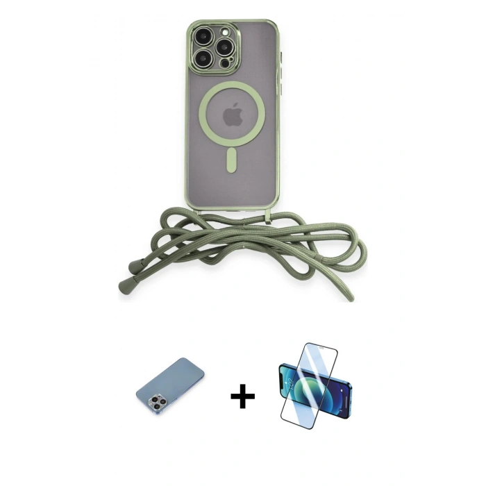 MARSİLYAN™- iPhone 12 Pro Kılıf Eksen Özel Seri - Siyah 3D Antistatik Seramik Nano Ekran Koruyucu + Shine Kamera Lens Koruma Cam - GI