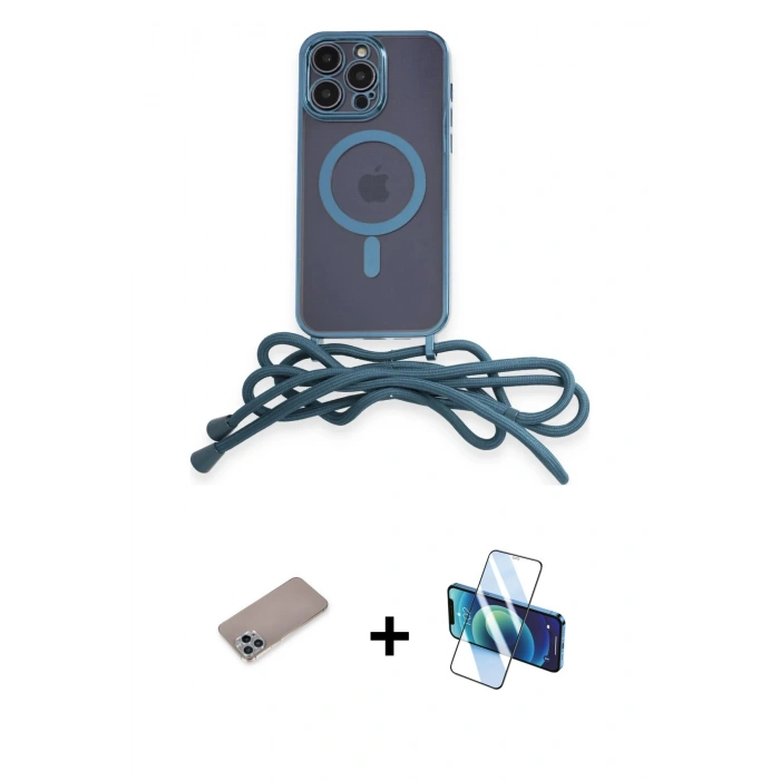 MARSİLYAN™- iPhone 12 Pro Kılıf Eksen Özel Seri - Siyah 3D Antistatik Seramik Nano Ekran Koruyucu + Shine Kamera Lens Koruma Cam - SABE