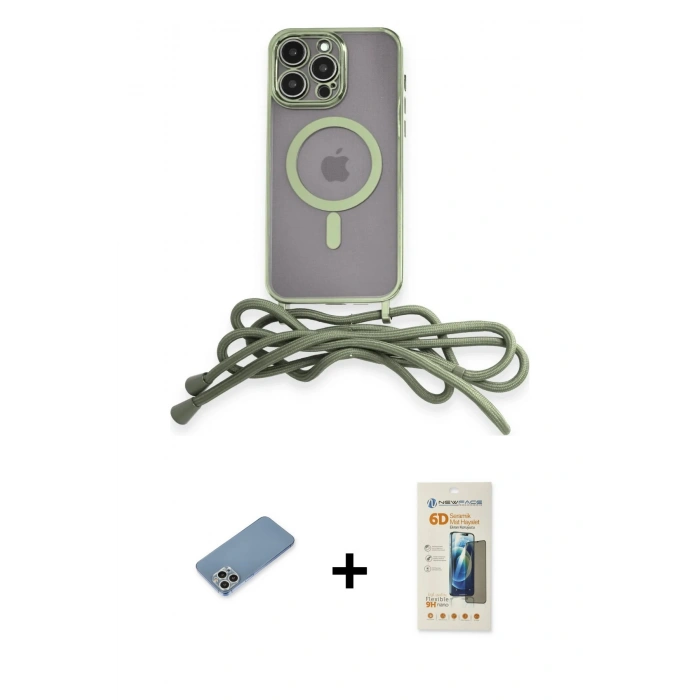 MARSİLYAN™- iPhone 12 Pro Kılıf Eksen Özel Seri - Siyah 6D Mat Seramik Hayalet Nano Ekran Koruyucu + Shine Kamera Lens Koruma Cam - GS