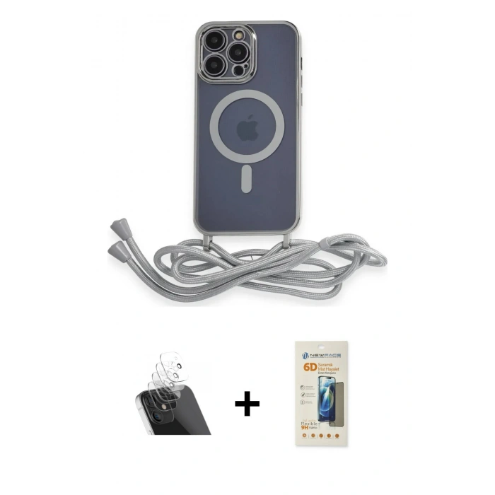 MARSİLYAN™- iPhone 12 Pro Kılıf Eksen Özel Seri - Siyah 6D Mat Seramik Hayalet Nano Ekran Koruyucu + Kamera Lens Koruma Cam - SF