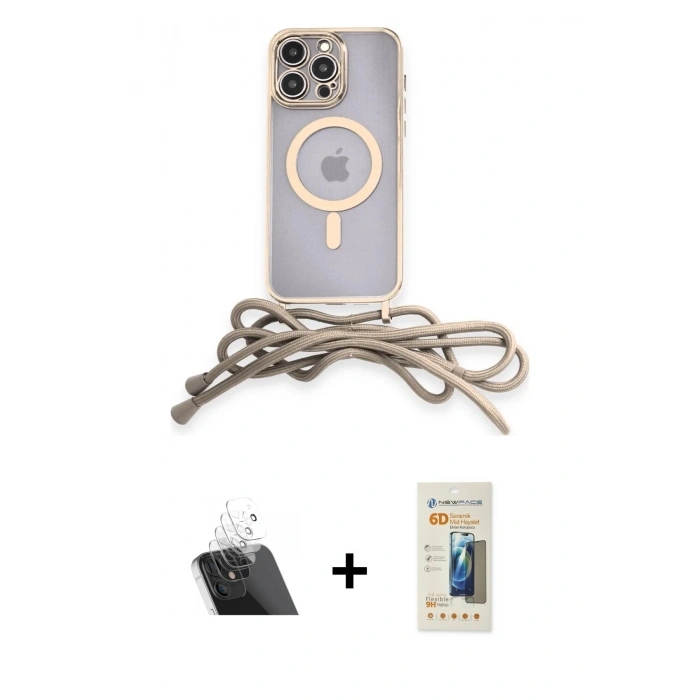MARSİLYAN™- iPhone 12 Pro Kılıf Eksen Özel Seri - Siyah 6D Mat Seramik Hayalet Nano Ekran Koruyucu + Kamera Lens Koruma Cam - SF