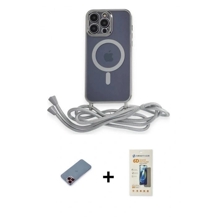 MARSİLYAN™- iPhone 12 Pro Kılıf Eksen Özel Seri - Siyah 6D Mat Seramik Hayalet Nano Ekran Koruyucu + Kırmızı Metal Kamera Lens Koruma Cam