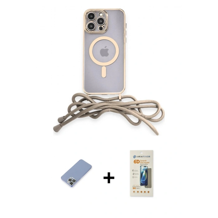 MARSİLYAN™- iPhone 12 Pro Kılıf Eksen Özel Seri - Siyah 6D Mat Seramik Hayalet Nano Ekran Koruyucu + Metal Kamera Lens Koruma Cam - KUYL