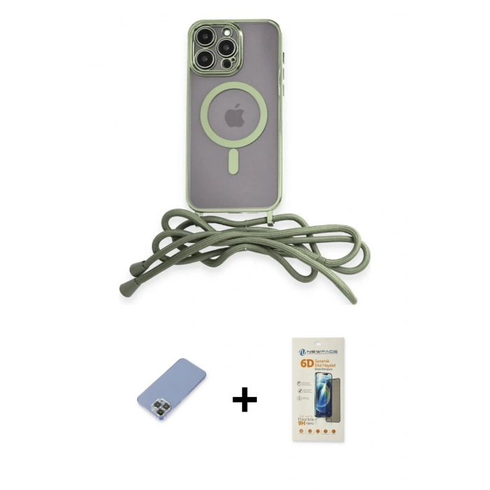 MARSİLYAN™- iPhone 12 Pro Kılıf Eksen Özel Seri - Siyah 6D Mat Seramik Hayalet Nano Ekran Koruyucu + Metal Kamera Lens Koruma Cam - KUYL