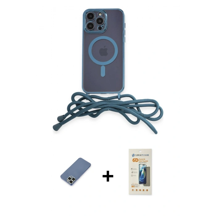 MARSİLYAN™- iPhone 12 Pro Kılıf Eksen Özel Seri - Siyah 6D Mat Seramik Hayalet Nano Ekran Koruyucu + Metal Kamera Lens Koruma Cam - AKYL