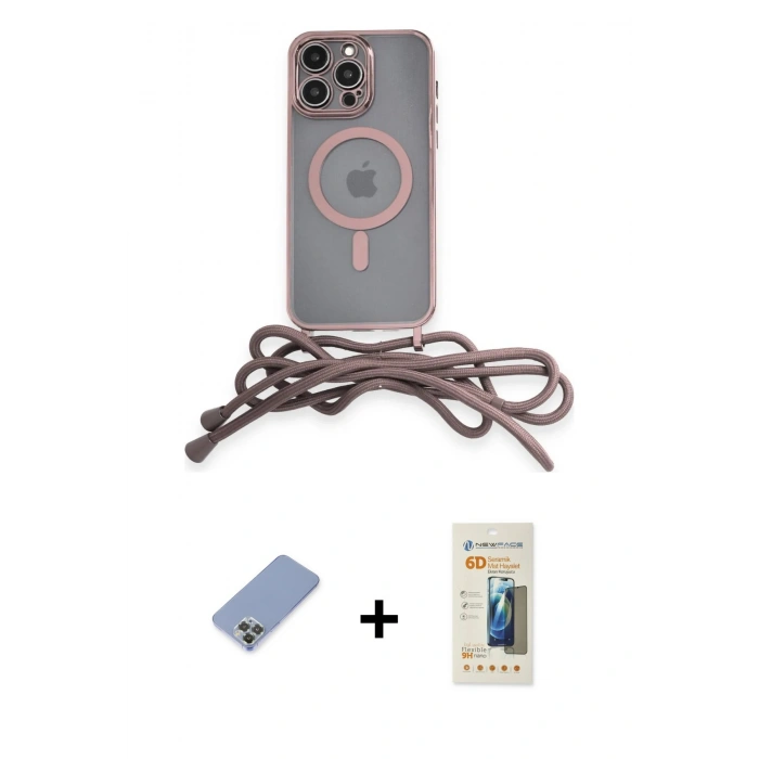 MARSİLYAN™- iPhone 12 Pro Kılıf Eksen Özel Seri - Siyah 6D Mat Seramik Hayalet Nano Ekran Koruyucu + Metal Kamera Lens Koruma Cam - KUYL