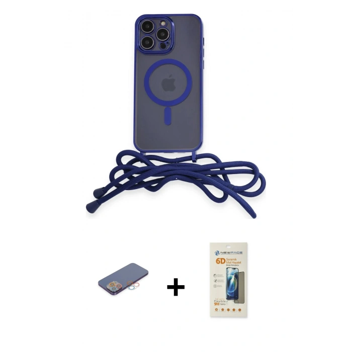MARSİLYAN™- iPhone 12 Pro Kılıf Eksen Özel Seri - Siyah 6D Mat Seramik Hayalet Nano Ekran Koruyucu + Renkli Kamera Lens Koruma Cam - PE
