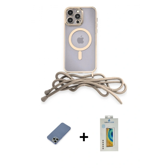 MARSİLYAN™- iPhone 12 Pro Kılıf Eksen Özel Seri - Siyah Polymer Nano Ekran Koruyucu + Metal Kamera Lens Koruma Cam - AKYL