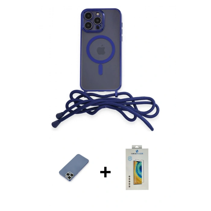 MARSİLYAN™- iPhone 12 Pro Kılıf Eksen Özel Seri - Siyah Polymer Nano Ekran Koruyucu + Metal Kamera Lens Koruma Cam - AKYL