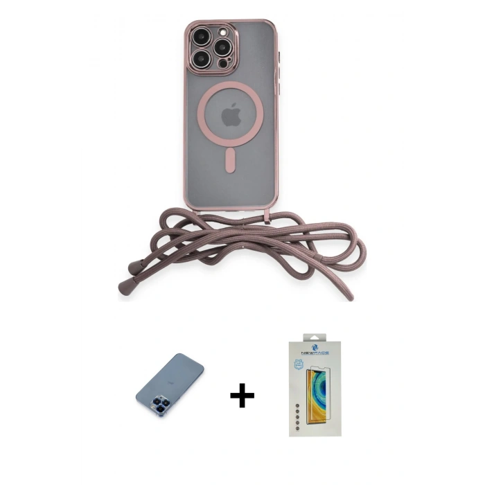 MARSİLYAN™- iPhone 12 Pro Kılıf Eksen Özel Seri - Siyah Polymer Nano Ekran Koruyucu + Metal Kamera Lens Koruma Cam - MI