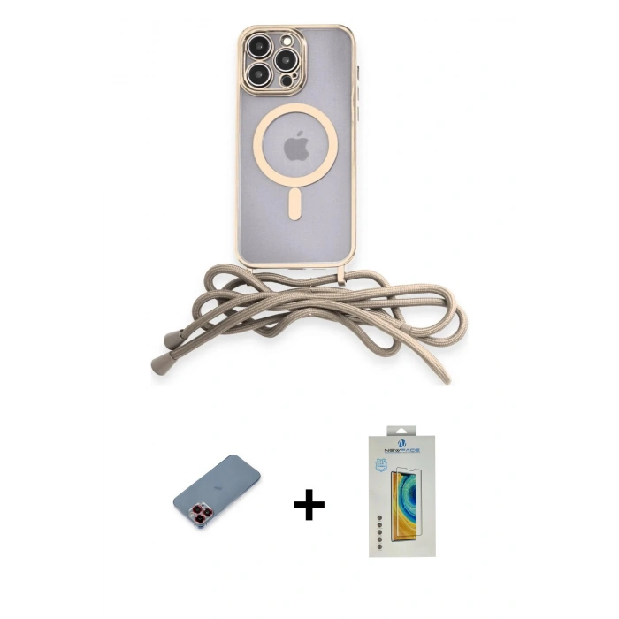 MARSİLYAN™- iPhone 12 Pro Kılıf Eksen Özel Seri - Siyah Polymer Nano Ekran Koruyucu + Metal Kamera Lens Koruma Cam - KI