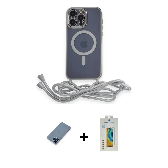 MARSİLYAN™- iPhone 12 Pro Kılıf Eksen Özel Seri - Siyah Polymer Nano Ekran Koruyucu + Metal Kamera Lens Koruma Cam - MI