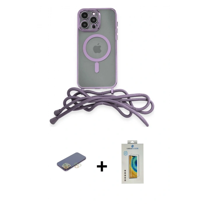 MARSİLYAN™- iPhone 12 Pro Kılıf Eksen Özel Seri - Siyah Polymer Nano Ekran Koruyucu + Renkli Kamera Lens Koruma Cam - SI