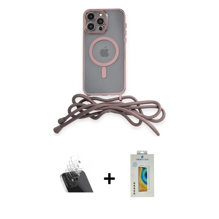 MARSİLYAN™- iPhone 12 Pro Kılıf Eksen Özel Seri - Siyah Polymer Nano Ekran Koruyucu + Kamera Lens Koruma Cam - SF