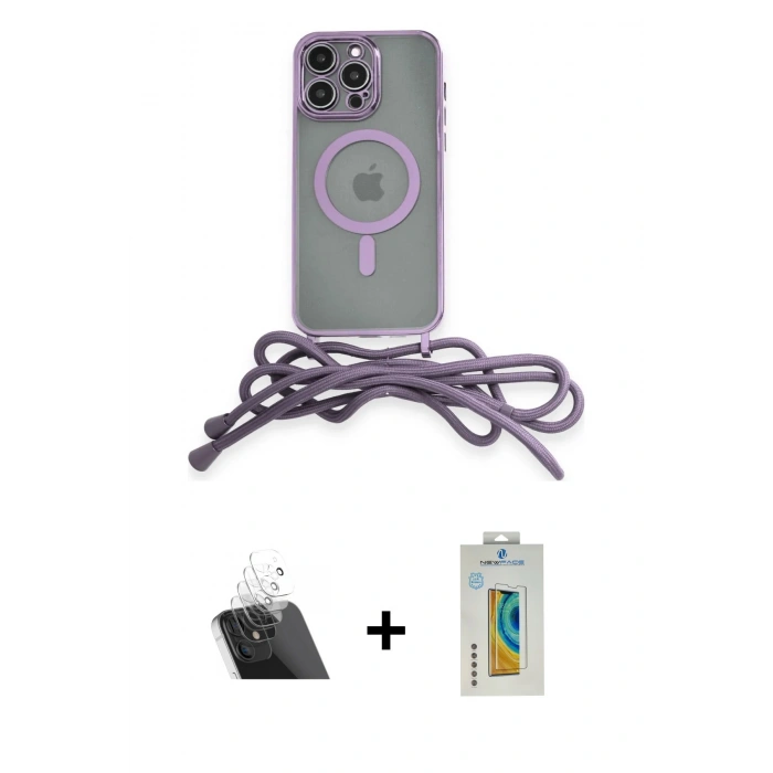 MARSİLYAN™- iPhone 12 Pro Kılıf Eksen Özel Seri - Siyah Polymer Nano Ekran Koruyucu + Kamera Lens Koruma Cam - SF