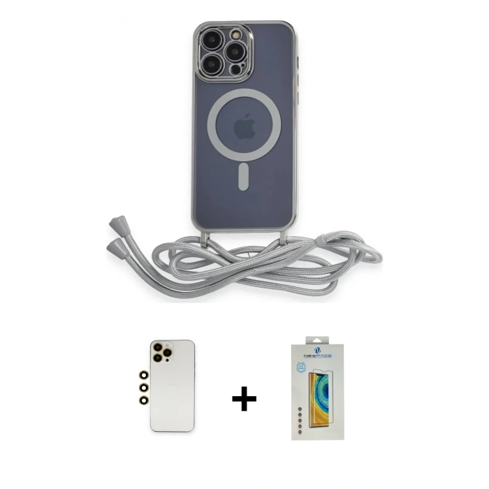 MARSİLYAN™- iPhone 12 Pro Kılıf Eksen Özel Seri - Siyah Polymer Nano Ekran Koruyucu + Shine Kamera Lens - GD