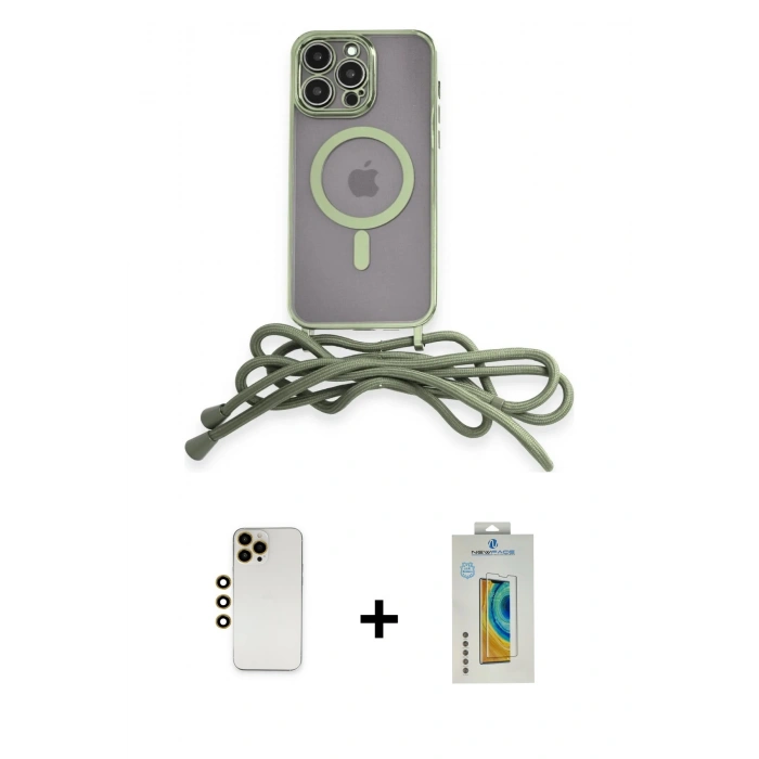 MARSİLYAN™- iPhone 12 Pro Kılıf Eksen Özel Seri - Siyah Polymer Nano Ekran Koruyucu + Shine Kamera Lens - GD