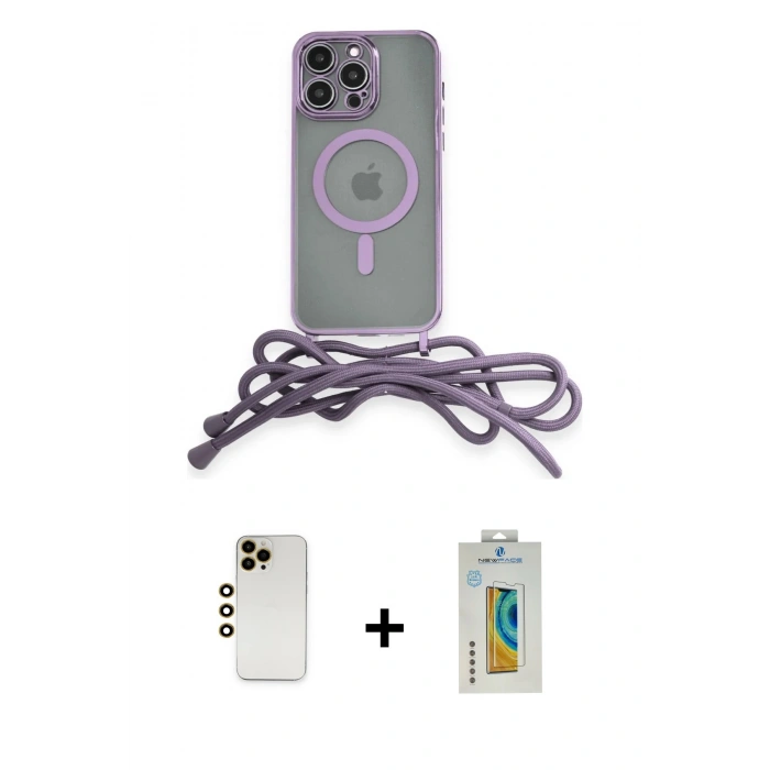 MARSİLYAN™- iPhone 12 Pro Kılıf Eksen Özel Seri - Siyah Polymer Nano Ekran Koruyucu + Shine Kamera Lens - GD