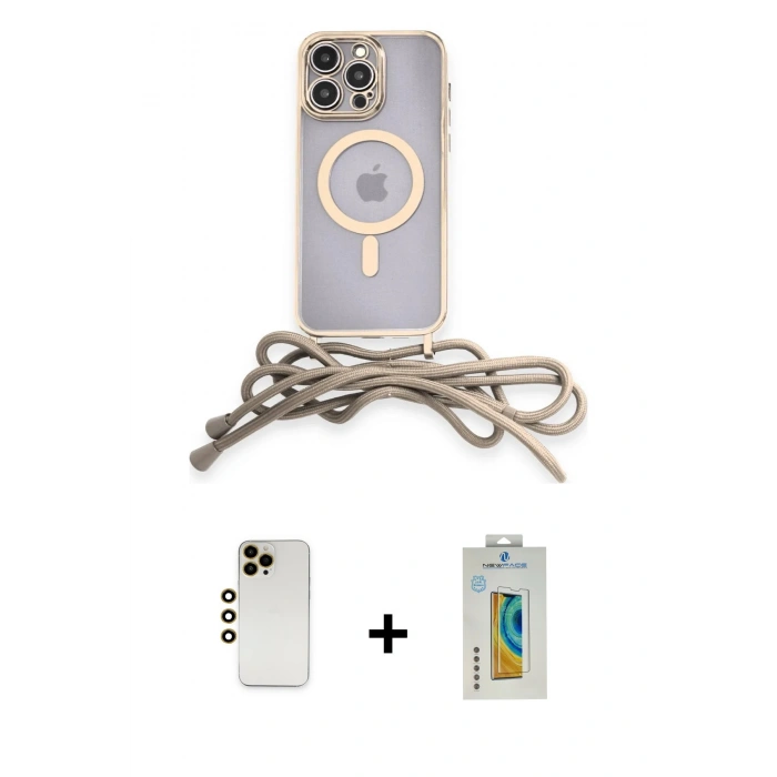 MARSİLYAN™- iPhone 12 Pro Kılıf Eksen Özel Seri - Siyah Polymer Nano Ekran Koruyucu + Shine Kamera Lens - GD