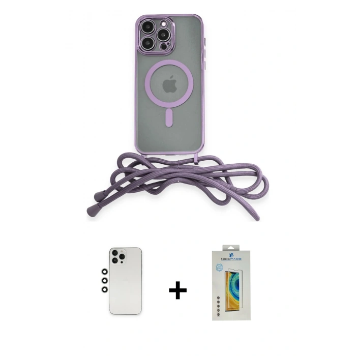 MARSİLYAN™- iPhone 12 Pro Kılıf Eksen Özel Seri - Siyah Polymer Nano Ekran Koruyucu + Shine Kamera Lens - GS