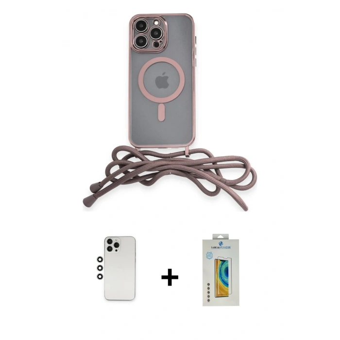 MARSİLYAN™- iPhone 12 Pro Kılıf Eksen Özel Seri - Siyah Polymer Nano Ekran Koruyucu + Shine Kamera Lens - GS