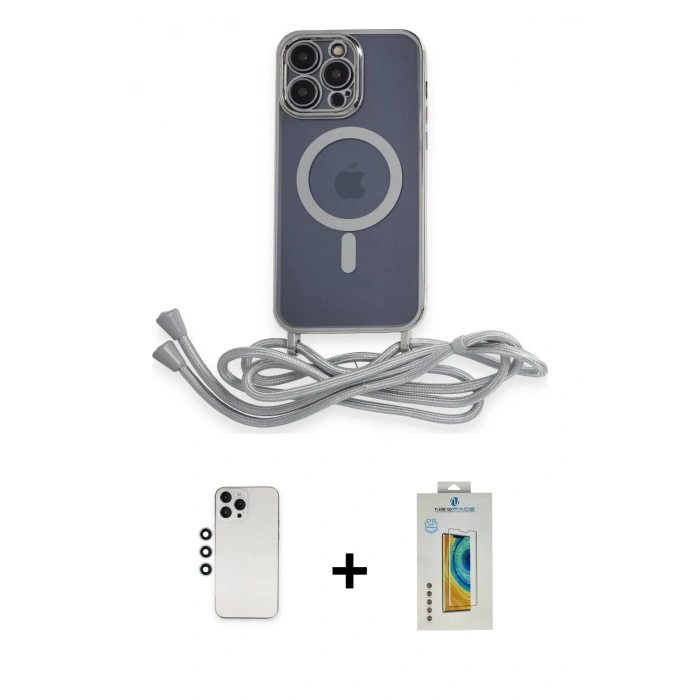 MARSİLYAN™- iPhone 12 Pro Kılıf Eksen Özel Seri - Siyah Polymer Nano Ekran Koruyucu + Shine Kamera Lens - GS