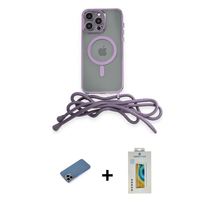 MARSİLYAN™- iPhone 12 Pro Kılıf Eksen Özel Seri - Siyah Polymer Nano Ekran Koruyucu + Shine Kamera Lens Koruma Cam - GD