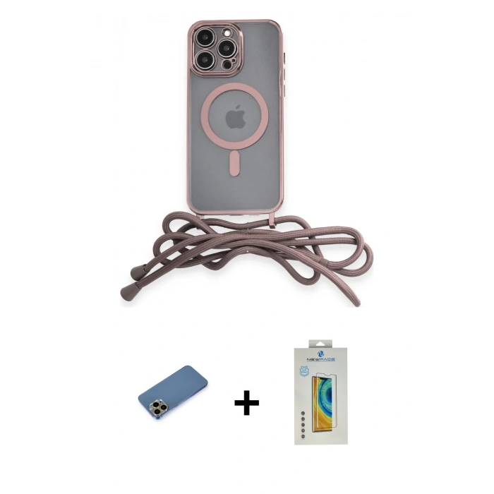 MARSİLYAN™- iPhone 12 Pro Kılıf Eksen Özel Seri - Siyah Polymer Nano Ekran Koruyucu + Shine Kamera Lens Koruma Cam - GD