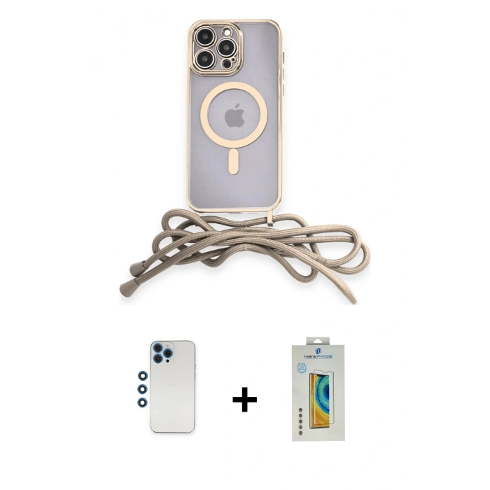 MARSİLYAN™- iPhone 12 Pro Kılıf Eksen Özel Seri - Siyah Polymer Nano Ekran Koruyucu + Shine Kamera Lens - MI