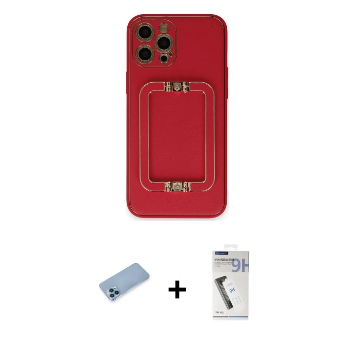 MARSİLYAN™- iPhone 12 Pro Kılıf Kozmos Minimal Prime - Şeffaf Uv Polymer Nano Ekran Koruyucu + Shine Kamera Lens Koruma Cam - MI